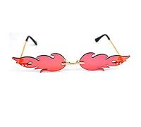 XLKJ Lunettes Flammes, Lunette de Soleil Mode Créatives Lunettes de Soleil Polarisée sans Cadre pour Homme Femme Unisexes