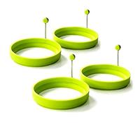 XLKJ Moule Oeuf Au Plat Silicone Anneaux d'oeufs à Crêpes Antiadhésif Moule à Pancake, Vert, Lot de 4