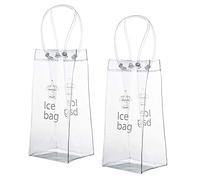 XLKJ Sac de Glace Vin Refroidisseur Cooler avec Poignée, 2 Pièces Seau à Glace Transparent pour Les Pubs et Les Restaurants, la Maison, etc.