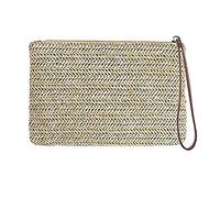 XLKJ Sacs à Main Portés pour Femme en été Vintage Sac à Main des Tissé à La Main, Pochette d'embrayage en Paille Décontractée