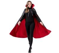 XLKJLI Cape Halloween Vampire Costume Deguisement Cape à Col Montant Noire Rouge Déguisemen pour Adulte Enfant Costume Halloween Cosplay (S-XL)
