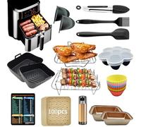 XLKTech Accessoire de friteuse à air chaud pour ninja, moule en silicone, accessoire pour friteuse à air chaud Ninja Foodi Max Dual Zone AF400EU AF300EU 7,6 L-9,5 l avec livre de recettes Airfryer
