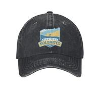 XLLDAANC Alta Via 1 Dolomites Italie Casquette de Baseball Rétro Délavé Denim Escalade Snapback Chapeau pour Hommes Femmes Entraînements en Plein air Déstructuré Coton, pour Toutes Les Saisons