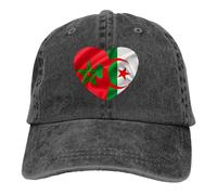 XLLDAANC Amour et Algérie Puzzle Coeur Maghreb Casquette Baseball Hommes Chapeaux Femmes Visière Protection Snapback Maroc Casquettes Coton, pour Toutes Les Saisons