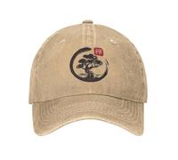 XLLDAANC Bonsaï Arbre Zen Symbole Bouddhisme Design Casquettes de Baseball Casual Détressé Denim Arbre Snapback Chapeau Unisexe Chapeaux de Golf en Plein air Coton, pour Toutes Les Saisons