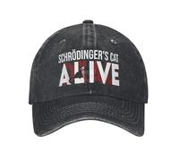 XLLDAANC Cat Science Dead and Alive Hommes Femmes Casquettes de Baseball Drôle Paradoxe Délavé Denim Délavé Chapeau Réglable Snapback Coton, pour Toutes Les Saisons