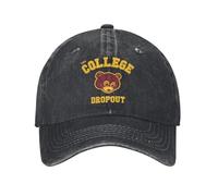 XLLDAANC College Dropout kanyes Baseball Cap Casual en Détresse Lavé Snapback Cap Unisexe en Plein Air Été Ajustable Chapeaux Casquette Coton, pour Toutes Les Saisons