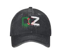 XLLDAANC DZ Algérie Algérie Drapeau Algérien Hommes Femmes Casquette de Baseball Afrique Arabe en Détresse Lavé Chapeau Vintage Extérieur Été Réglable Snapback Cap Coton, pour Toutes Les Saisons