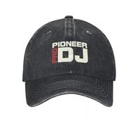 XLLDAANC Jaune Rouge Piones DJ Pro Unisexe Retro Denim Casquettes de Baseball lavées pour Hommes Cowboy Activités Chapeaux Camping Casquette à visière Coton, pour Toutes Les Saisons