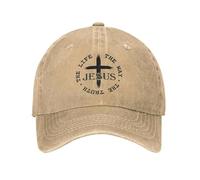 XLLDAANC Jésus Le Chemin La Vérité La Vie Soleil Casquette De Baseball Couple À La Mode Femmes Lavé Trucker Chapeau Réglable Randonnée Pêche Casquette De Baseball Coton, pour Toutes Les Saisons