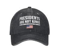XLLDAANC Les présidents ne sont Pas des Rois Drapeau Unisexe Casquette de Baseball Pas de Rois en Amérique Détressé Denim lavé Chapeaux Cap Extérieur Doux Couvre-Chef Coton, pour Toutes Les Saisons