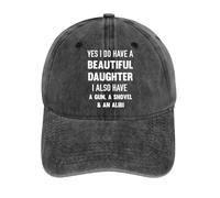XLLDAANC Oui j’AI Une Belle Fille j’AI Aussi Une Pelle et Un Alibi Casquette de Baseball lavée en Coton, pour Toutes Les Saisons