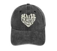 XLLDAANC Peut-être Que Je suis Mieux Seul Coeur - Texte en Forme de Romantique et Auto-réfléchissant, avec Coeur - en Forme de Casquette de Baseball lavée en Coton, pour Toutes Les Saisons