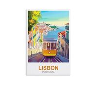 XLLYXYGJQ Affiche de voyage vintage Lisbonne Portugal 30 x 45 cm Toile d'art murale Impression Tableau Peinture Image pour décoration de maison Salon Bureau Chambre