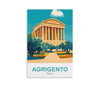 XLLYXYGJQ Agrigente Poster vintage sur toile pour décoration d'intérieur, salon, bureau, chambre à coucher (40 x 60 cm)