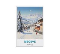 XLLYXYGJQ Megève Affiche de voyage vintage sur toile pour décoration d'intérieur, salon, bureau, chambre à coucher (20 x 30 cm)