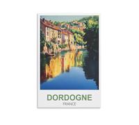XLLYXYGJQ Poster de voyage vintage Dordogne France - Impression sur toile pour décoration d'intérieur, salon, bureau, chambre à coucher - 30 x 45 cm