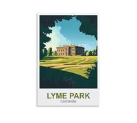 XLLYXYGJQ Poster vintage Lyme Park Cheshire de voyage sur toile pour décoration d'intérieur, salon, bureau, chambre à coucher - 30 x 45 cm