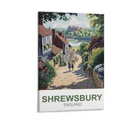 XLLYXYGJQ Shrewsbury Poster de voyage vintage Angleterre sur toile pour décoration d'intérieur, salon, bureau, chambre à coucher (50 x 75 cm)
