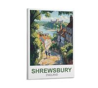 XLLYXYGJQ Shrewsbury Poster vintage sur toile représentant l'Angleterre pour décoration d'intérieur, salon, bureau, chambre à coucher (60 x 90 cm)