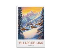 XLLYXYGJQ Villard De Lans France Poster vintage de voyage sur toile pour décoration d'intérieur, salon, bureau, chambre à coucher 40 x 60 cm