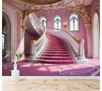 XLMING 3D Papier Peint En Trois Dimensions Élégant Palais Rose Escaliers