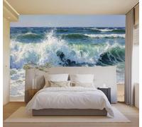 XLMING 3D Papier Peint En Trois Dimensions Vagues Plage Mer Bleue Paysage | Texture Soyeuse Haut de Gamme Adaptée au Bureau à la Salle Manger au Coin Canapé Chambre Salon et Mur Derrière TV-150cm×105cm