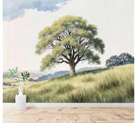 XLMING 3D Papier Peint Fraîcheur Collines Arbres Verts Ciel Bleu Paysage | Texture Soyeuse Haut de Gamme Adaptée au Bureau à la Salle Manger au Coin Canapé Chambre Salon et Mur Derrière TV-150cm×105cm