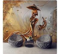 XLMING 3D Relief Golden Beauty Art 3D Papier Peint Intissé Salle à Manger Bureau D'étude Canapé Chambre Salon TV Mur-300cm×210cm