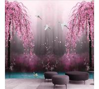 XLMING 3D Warm Peach Blossom Fairy Field Nature Landscape Papier Peint 3D Soie Texturée Haut De Gamme Salon Canapé Chambre À Coucher Salle Manger Murale-430cm×300cm
