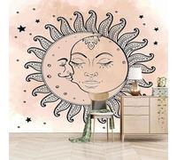 XLMING Abstract Creative Sun Moon Personalised 3D Papier Peint Premium Texturé Soie Bureau Salle à Manger Salon Chambre Coucher Canapé TV Mur-400cm×280cm