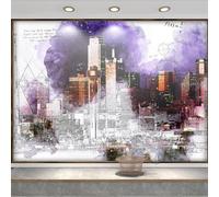 XLMING Abstraction Dessin À La Main Architecture Créativité Art 3D Papier Peint Luxe Décoration Manger Adulte Intérieure Salon Canapé Chambre Fond TV Mur-350cm×256cm