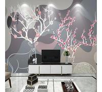 XLMING Abstraction Géométrie Cerf Fleurs Petits Oiseaux 3D Papier Peint Luxe Décoration Manger Adulte Intérieure Salon Canapé Chambre Fond TV Mur-200cm×140cm