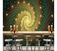 XLMING Abstrait Coloré Fleurs Spirale Lumière Dorée 3D Papier Peint Luxe Décoration Manger Adulte Intérieure Salon Canapé Chambre Fond TV Mur-150cm×105cm