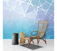 XLMING Abstrait Créatif Bleu Géométrique Art Papier Peint 3D Soie De Luxe Intissé Bureau Salle à Manger Canapé Chambre Salon TV Mural Décoratif-400cm×280cm