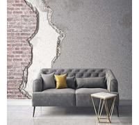 XLMING Abstrait Créatif Gris Rouge Mur De Briques Papier Peint 3D Soie De Luxe Intissé Bureau Salle à Manger Canapé Chambre Salon TV Mural Décoratif-150cm×105cm