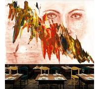 XLMING Abstrait Dessiné À La Main Couleur Personnages Portraits Graffitis 3D Papier Peint Texture Soyeuse Intissé Salle à Manger Bureau D'étude Canapé Chambre Salon TV Mur-250cm×170cm