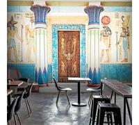 XLMING Abstrait Dessiné À La Main Rétro Personnages Colonnes Portes 3D Papier Peint Texture Soyeuse Intissé Salle à Manger Bureau D'étude Canapé Chambre Salon TV Mur-250cm×170cm