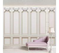 XLMING Abstrait Doré Géométrique Sculpture Art 3D Papier Peint Texture Soyeuse Intissé Salle à Manger Bureau D'étude Canapé Chambre Salon TV Mur-400cm×280cm