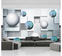 XLMING Abstrait En Relief Original Artistique Géométrique Boule De Cristal 3D Papier Peint Texture Soyeuse Intissé Salle à Manger Bureau D'étude Canapé Chambre Salon TV Mur-250cm×170cm