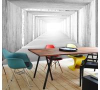 XLMING Abstrait En Trois Dimensions Grain De Bois Tunnel Espace Étendu Papier Peint 3D Soie De Luxe Intissé Bureau Salle à Manger Canapé Chambre Salon TV Mural Décoratif-300cm×210cm