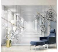 XLMING Abstrait Extension De L'Espace Géométrie Motifs Diamants 3D Papier Peint Texture Soyeuse Intissé Salle à Manger Bureau D'étude Canapé Chambre Salon TV Mur-400cm×280cm