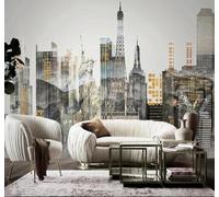 XLMING Abstrait Rétro Architecture Urbaine Statues Motifs 3D Papier Peint Luxe Décoration Manger Adulte Intérieure Salon Canapé Chambre Fond TV Mur-400cm×280cm