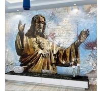 XLMING Abstrait Rétro Art Relief Statues Personnages 3D Papier Peint Premium Texturé Soie Bureau Salle à Manger Salon Chambre Coucher Canapé TV Mur-250cm×170cm