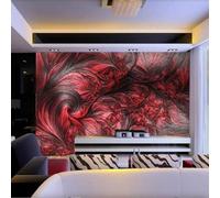 XLMING Abstrait Rouge Art Relief Couleurs Vives Sculpture 3D Papier Peint Texture Soyeuse Intissé Salle à Manger Bureau D'étude Canapé Chambre Salon TV Mur-300cm×210cm