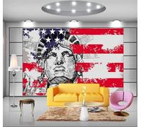 XLMING Abstrait Rouge Rayures Graffitis Figures 3D Papier Peint Premium Texturé Soie Bureau Salle à Manger Salon Chambre Coucher Canapé TV Mur-430cm×300cm