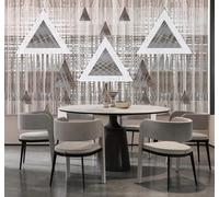 XLMING Abstrait Triangle Lignes Grain De Bois Motif 3D Papier Peint Luxe Décoration Manger Adulte Intérieure Salon Canapé Chambre Fond TV Mur-150cm×105cm