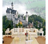 XLMING Ancien Château Architecture Frais Forêt Prairie 3D Papier Peint Premium Texturé Soie Bureau Salle à Manger Salon Chambre Coucher Canapé TV Mur-400cm×280cm