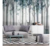 XLMING Animaux Créatifs De La Forêt Élan Oiseau En Vol 3D Papier Peint Texture Soyeuse Intissé Salle à Manger Bureau D'étude Canapé Chambre Salon TV Mur-350cm×256cm