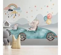 XLMING Animaux De Bande Dessinée Voitures Sommets Montagneux Étoiles Papier Peint 3D Soie De Luxe Intissé Bureau Salle à Manger Canapé Chambre Salon TV Mural Décoratif-430cm×300cm